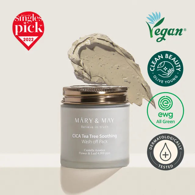 [MARY&amp;MAY]  CICA TEATREE SOOTHING WASH OFF PACK 125G