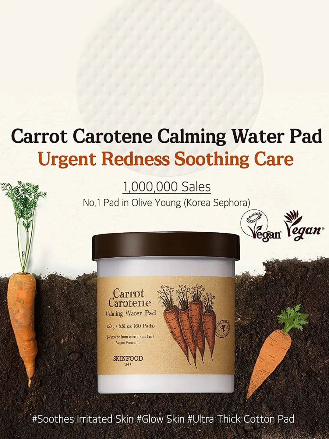 SKINFOOD CARROT CAROTENE CALMING WATER PADS 