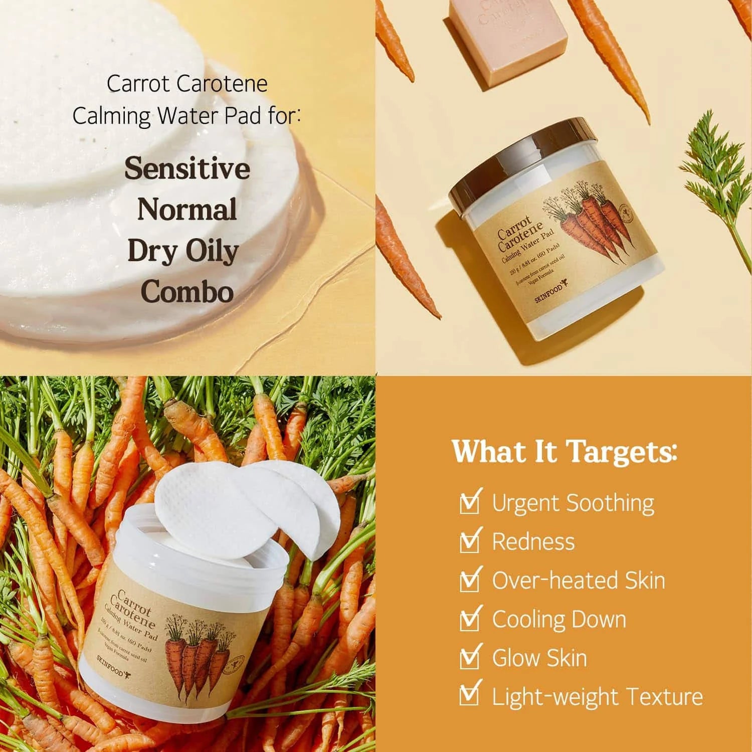 SKINFOOD CARROT CAROTENE CALMING WATER PADS 